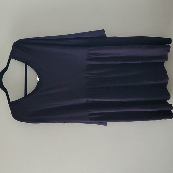 Black Tunic 3/4 Sleeve Crewneck Top Flowy Blouse Shirt sz 5x - Picture 12 of 12